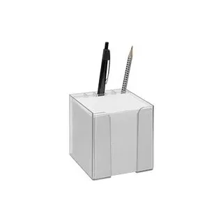 Zettelbox mit Stiftehalter transparent inkl. 850 Notizzettel weiß, 1 St.