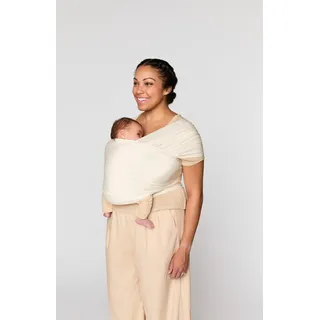 Ergobaby Babytragetuch für Neugeborene ab Geburt bis 11,3 kg, Aura Mesh Tragetuch aus recyceltem Polyester und Elastan, Elastisch und atmungsaktiv, Sling Wickeltuch unisex, Cream