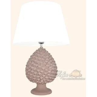 Abatjour Zapfen Beige Matt Keramik Caltagirone Licht Tisch- Handarbeit