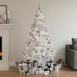 vidaXL Künstlicher Weihnachtsbaum Beleuchtung Kugeln 180cm 620 Zweige - Weiß