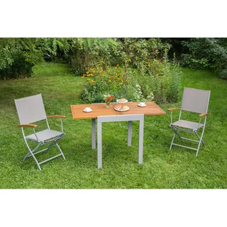 Merxx Naxos Gartenstuhl 57 x 59 x 92 cm grau/silber 2 St.
