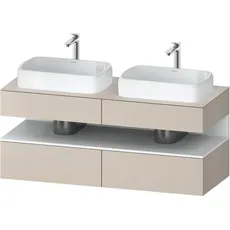 Duravit Qatego Konsolenwaschtischunterbau, 2 Auszüge, 2 Schubkästen, 2 Ausschnitte, 1400x550x600mm, Nische Weiß Matt, QA4767018, Farbe: Taupe Matt