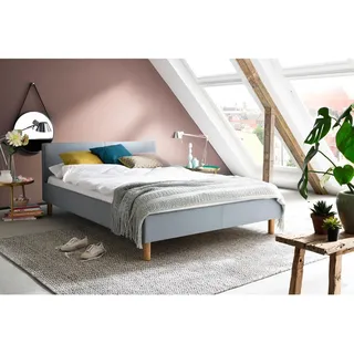 Meise Möbel Polsterbett Lena 120 x 200 cm Stoff Blau Eisblau