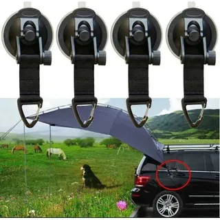 INF Autozelt mit Saugnapfhalterung, 4er-Pack - Schwarz