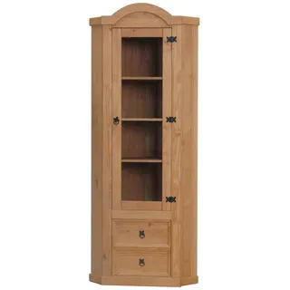 ebuy24 Eckvitrine Holz , Braun , Holzwerkstoff , 57x200x51 cm , Esszimmer, Vitrinen, Vitrinenschränke