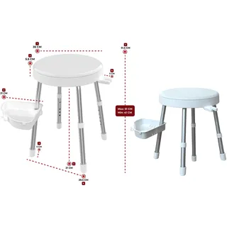 Bischof Dusch- und Badhocker »Rotate 2.0« belastbar bis 150 kg TÜV/GS geprüft, drehbare Sitzfläche und Ablage, in 2 Farben, weiß
