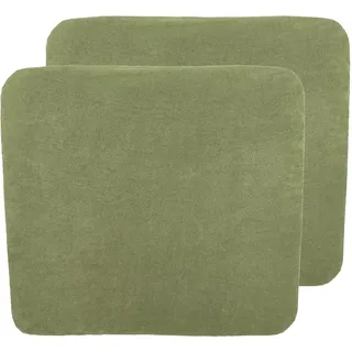 Meyco Baby Wickelauflagenbezug Frottee - 2er Pack - 85x75cm - Spannbetttuch Wickelunterlage - 100% Baumwolle - Oeko Tex zertifiziert - weich & hautfreundlich - waschmaschinenfest - Olive Grün