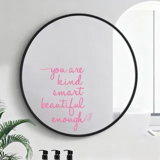 JINGIHE Motivations Spiegel Aufkleber You are Kind Smart Beautiful Enough, Wandtattoo Badezimmer, Motivation Wandaufkleber Dekoration für Badezimmer, Rückspiegel, Wohnzimmer (1, Rosa)