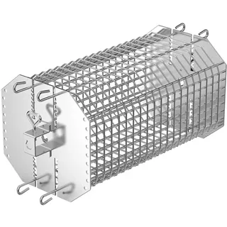 Texas Club verstellbarer Grillrondell, Edelstahl | Grillkorb für Drehspieß/Rotisserie – freihändiges Grillen, 350x190x190 mm