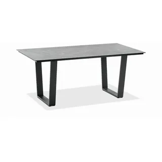 Gartentisch , Anthrazit, Grau , Kunststoff , Betonoptik , rechteckig , Kufe , 95x76x160 cm , wetterbeständig , Gartenmöbel, Gartentische, Gartentische