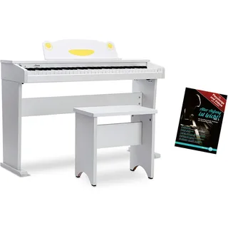 Artesia Digitalpiano FUN1 Kinder-Klavier Set, Inklusive Sitzbank, Kopfhörer, Sustain-Pedal weiß