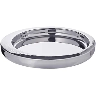 EDZARD Serviertablett Alabama, Edelstahl, rund, Rand gehämmert, Durchmesser 38 cm