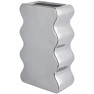 Butlers Vase Reflect , Silberfarben , Keramik , 30 cm , Dekoration, Vasen, Keramikvasen
