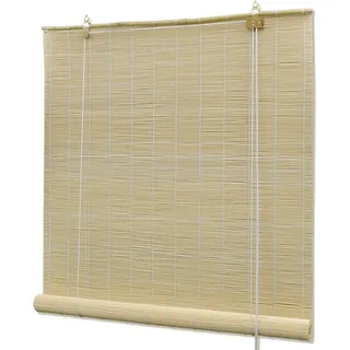 Bambus Rollo Natur 100x160 cm, lichtdurchlässiger Sichtschutz für Fenster - Beige