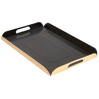 Tabletts Mit Henkeln 19X28 Cm Schwarz/Gold Karton - 100 Un.