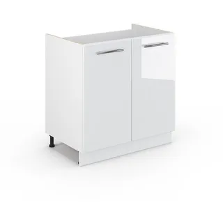 Vicco Spülenschrank Fame-Line 80 x 82 x 51,6 cm Weiß Hochglanz