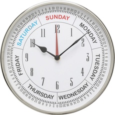 Bild Design Wanduhr Barometer, Uhr, Silber, 30cm