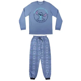 Cerda Group Stitch Langarm-pyjama - Blue / Blue - S