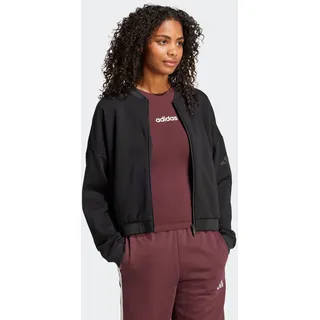 adidas Bomberjacke ADIDAS SPORTSWEAR "ESSENTIALS CONTEMPORARY LOGO", Damen, Gr. S, schwarz, Obermaterial: 55% Baumwolle, 36% Polyester, 9% Viskose, Jacken Bomberjacke