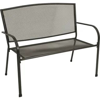 DEGAMO Gartenbank Metallbank Parkbank Bank CLASSIC 2-sitzer 110cm, Streckmetall anthrazit - Grau