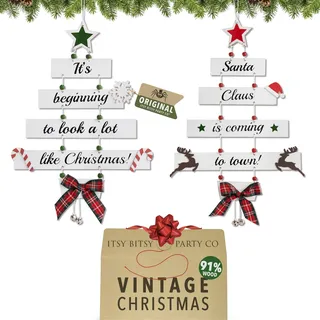 Premium Wiederverwendbare Weihnachtsdeko Amerikanisch - Holz Deko Weihnachten, Weihnachtsdeko Innen, Weihnachtsdeko Fenster, Weihnachtsdeko Holz, Weihnachtsdeko Tür/Wanddeko - Christmas Decorations