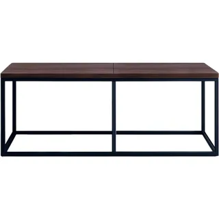 Relaxdays Sitzbank, Esszimmer, Essbank, Wohnzimmer & Flur, HxBxT: 47x120x30 cm, Küchenbank, Metall, Industrial/Schwarz