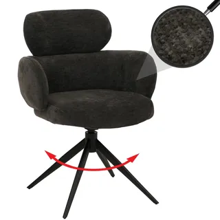 Mendler Esszimmerstuhl HWC-O77 Stoff anthrazit