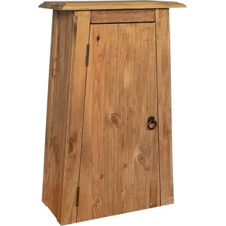 Bad-Wandschrank Massivholz Kiefer 42x23x70 cm - Braun, Bunt