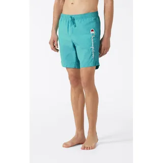 Badeshorts CHAMPION "Icons Beachshort Long", Herren, Gr. XXXL (56), N-Gr, blau (aqbl), Obermaterial: 100% Polyamid, Badehosen Badeshorts, für Schwimmen, sportlicher Stil, längere Form