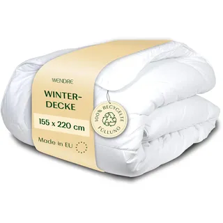 WENDRE Warme Winterdecke 155x220 cm – 300 GSM Dicke Decke mit Duo-Lagen-Füllung aus Antiallergener Mikrofaser – Winter Bettdecke 155x220– Oeko-TEX und ISO Zertifiziert – Maschinenwaschbar bei 40°C