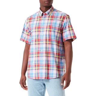 bugatti Herren 9450-38412 Hemd mit Button Down Kragen, Rot-950, M EU