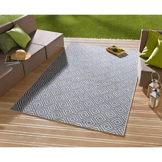 HANSE HOME bougari Karo 200 x 140 x 0,8 cm blau,