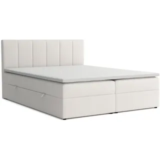 venasi LISA Boxspringbett 160x200 mit Bettkästen H2/H3 Matratze BEIGE - Beige
