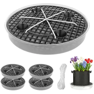 CEWROM 4 Stück Selbstbewässernder Stofftopf Untersetzer, Füße für Blumenkübel Außen, Pflanztopf Self Watering Plant Pot für Innenbereich Bonsai Außenbereich Schale Garten Pflanzkübel, 30 cm