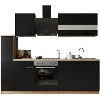 Küchenzeile Merle 240 cm schwarz