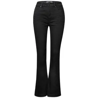 STREET ONE Bootcut-Jeans - Damenjeans - Slim Fit Jeans mit High Waist schwarz 30/30