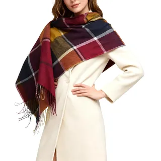 Oak & Tea Damen Schals Winter Warm Tartan Schals Kaschmir Gefühl Wraps, Schal Geschenke für Frauen (Lila)