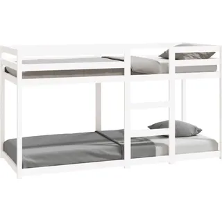 vidaXL Etagenbett Weiß 80x200 cm Massivholz Kiefer - Weiß