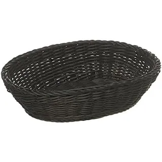 APS Korb, oval "PROFI LINE" - Körbchen, Flechtkorb aus Polypropylen - Abmessungen: 32 x 23 cm/Höhe: 7 cm/Farbe: Schwarz