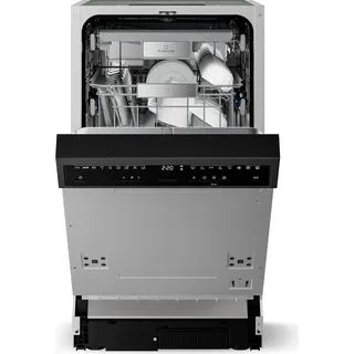 Klarstein Velaire Geschirrspüler 45cm - Halbintegriert, 10 Plätze, 9 Programme, 42 dB, B , AquaStop, Kindersicherung, Spülmaschine teilintegriert - Silber