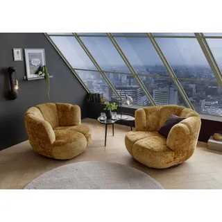 Stella Trading Sessel Muriel Textil 101 x 69 x 107 cm Gold drehbar