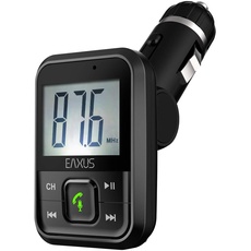 Eaxus® FM Transmitter Auto Bluetooth - KFZ Auto Radio Adapter mit USB-Anschluss, microSD, AUX und Freisprecheinrichtung für Handy