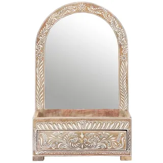 Marrakesch Orient & Mediterran Interior Boho Deko Schminkspiegel Flurspiegel aus Holz Akhila