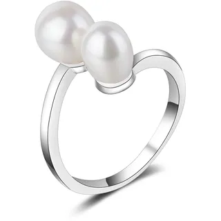 AILORIA "Ring Silber/weiße Perle MAYUKO", silber,