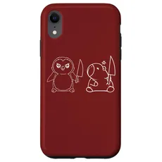 Hülle für iPhone XR Pinguin und Capybara und Messer