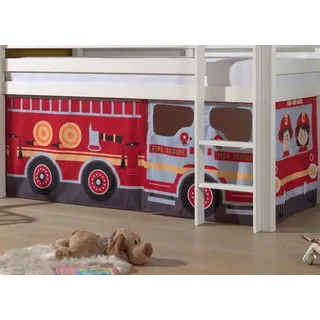 Vorhangset Spielbettvorhang Kinderbettvorhang Textilset Bettgardine Feuerwehr