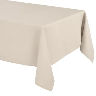 Elegante Tischdecke mit natürlicher Leinenoptik, Lina Tischdecke und Tischläufer, Größe und Farbe wählbar (160 cm (Rund), Sandbeige)