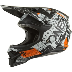 O'NEAL | Motocross-Helm | MX Enduro Motorrad | ABS-Schale, Sicherheitsnorm ECE 2205, Lüftungsöffnungen für optimale Belüftung & Kühlung | 3SRS Helmet Scarz V.22 | Erwachsene | Schwarz Grau Orange | M