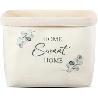 Xuniea Brotkorb Home Sweet Home Geschenk zum Umzug oder Auszug Brötchenkorb Einzugsgeschenk Brottasche Geschenkidee zum Einzug Brotkorb aus Stoff (Eukalyptus)