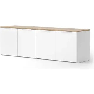 Wohnwand Vicco Wido Weiß/Sonoma 2 Teile, Model 51726 - Weiß, Braun